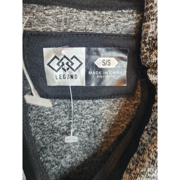 Leg3nd Quarter Zip Hooded Sweatshirt/Jacket, Charcoal, NWT - Picture 3 of 6